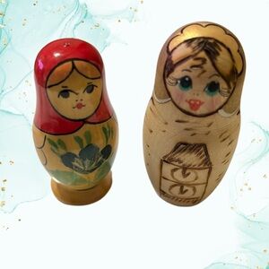 Vintage Handpainted Russian Miniature Wood Dolls